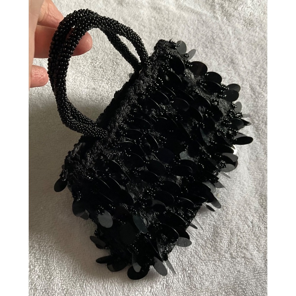 90's "Cha Cha" Bag/Purse Seed Bead Handles Party Evening Cruise 7"x 5"